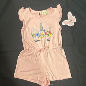 Pink Unicorn Romper for Kids